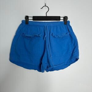 Blanco Women's Bright Blue Double Front Flap‎ Pocket 100% Cotton Shorts Size S